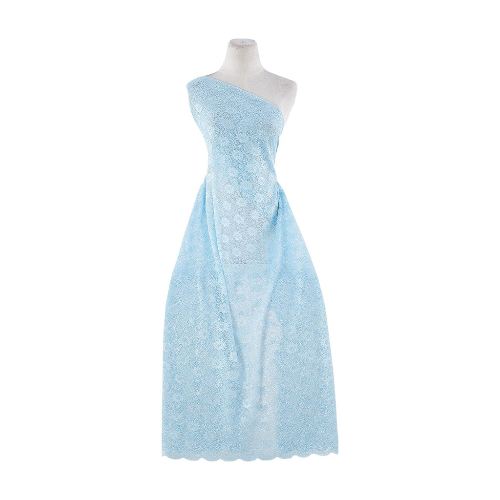 NAIROBI BLUE/SIL | 8607GLIT-SCALOP - VERMICELLI LACE WITH FOIL WITH SCALLOP CUTTING - Zelouf Fabrics