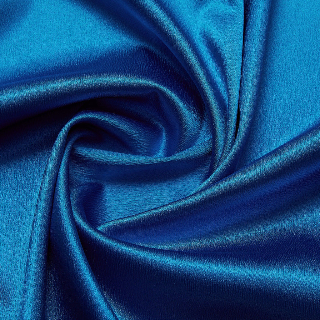 SOLID RIA CREPE SATIN  | 8611 DAZZLE TURQ - Zelouf Fabrics