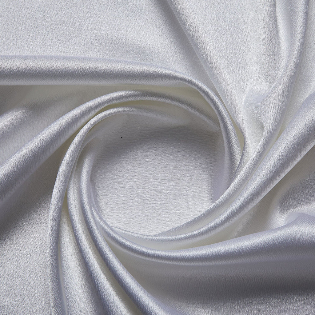 SOLID RIA CREPE SATIN  | 8611 WHITE - Zelouf Fabrics