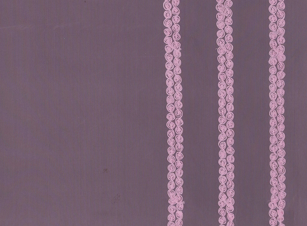 ROSE BUD DOUBLE BORDER ON TULLE  | 8629-1060  - Zelouf Fabrics