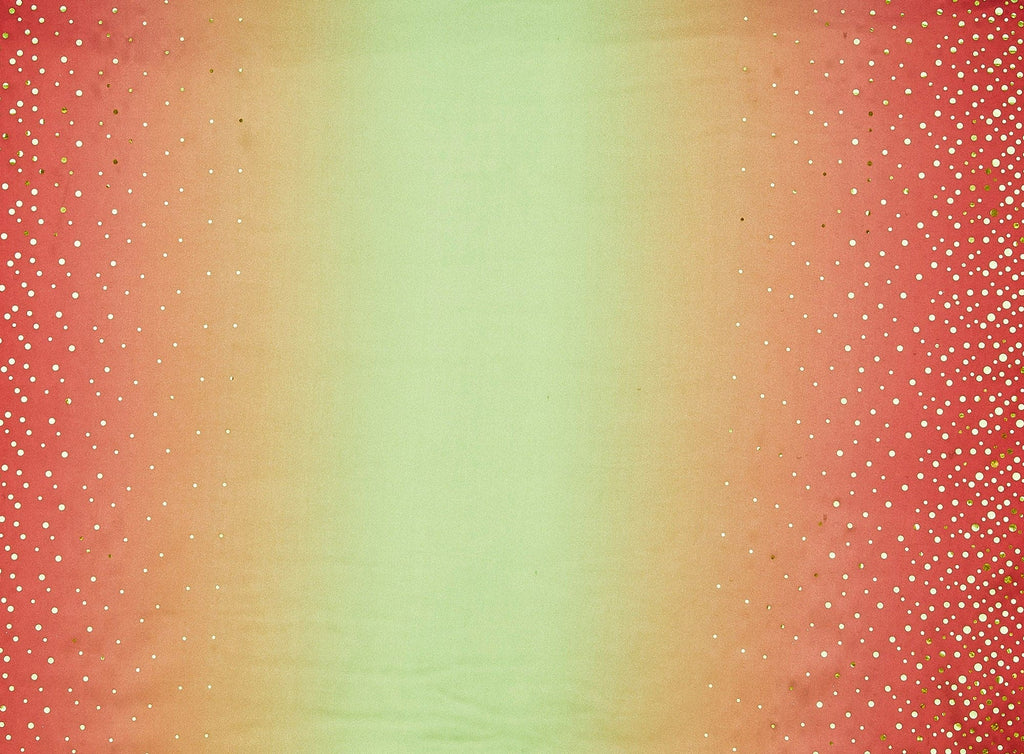 FUCHSIA/CITRINE | 8691-1113 - DOUBLE BORDER HOLO ON CHARMEUSE DOUBLE OMBRE - Zelouf Fabrics
