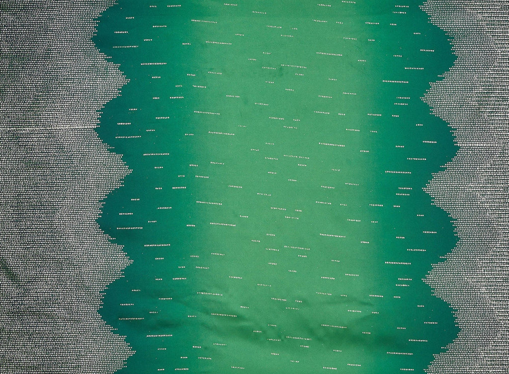RAINDROP DBL BORDER GLITTER ON CHARMEUSE DBL OMBRE  | 8747-1113  - Zelouf Fabrics