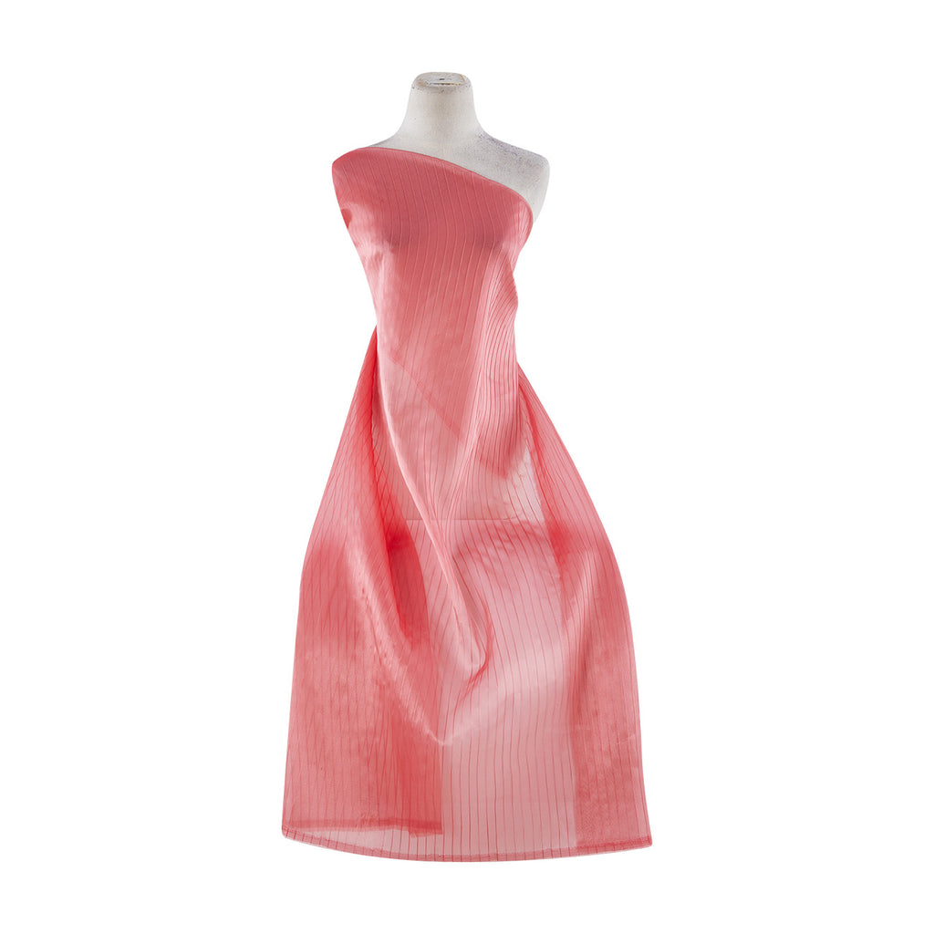 KNIFE PLEATED IRIDESCENT ORGANZA  | 8770-922 CORAL SPRITZ - Zelouf Fabrics