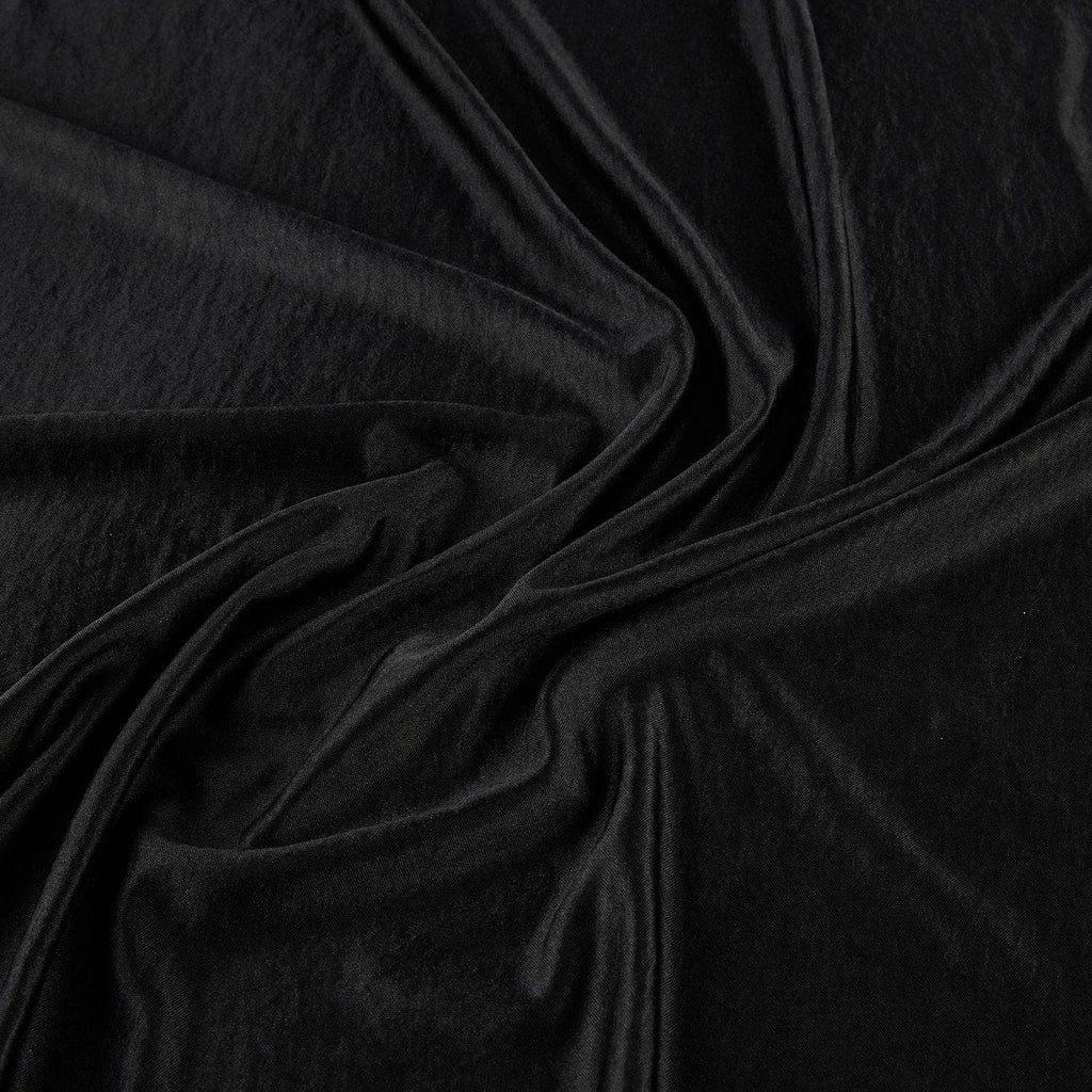BLACK | 8777-BLACK - SOLID SILKY WASHER KNIT - Zelouf Fabrics