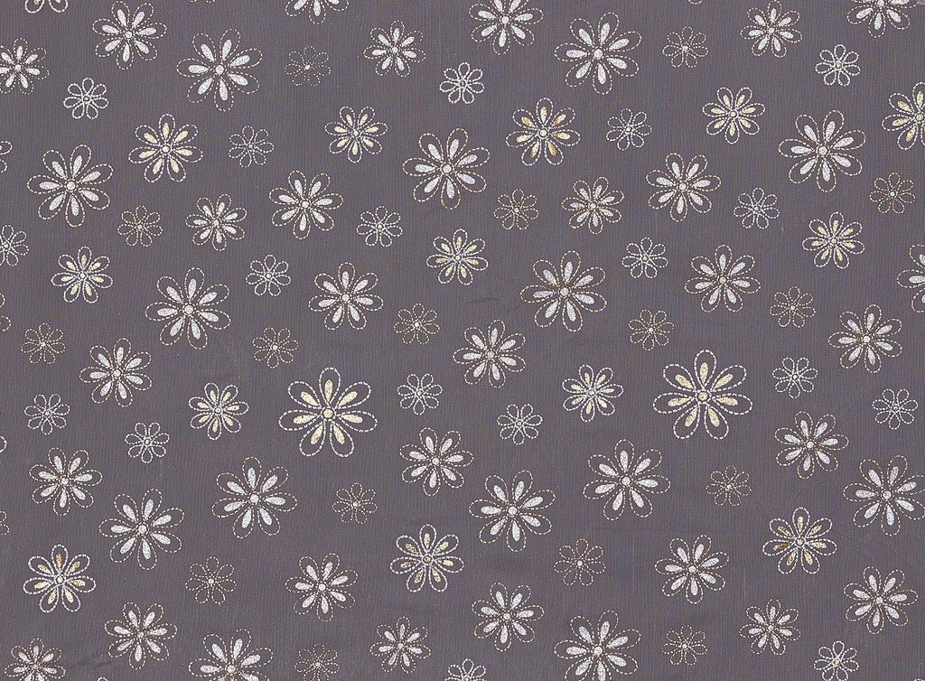TWO-TONE FLOWER GLITTER ON TULLE  | 8799-1060  - Zelouf Fabrics