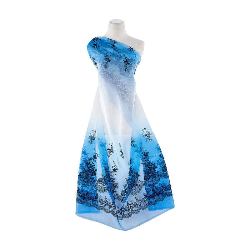 DOUBLE OMBRE ON ORGANZA W/FLOCK+MIXED GLITTER  | 8832-926