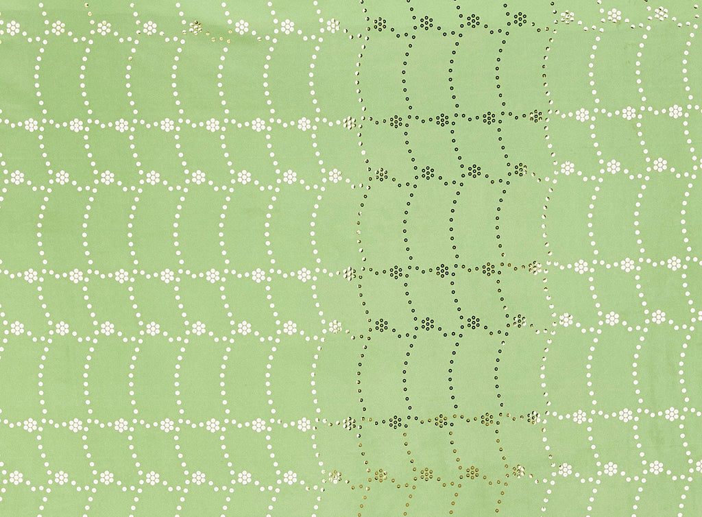 ALLOVER TRANS ON SILKY KNIT  | 8845-4344 TONIC LIME - Zelouf Fabrics