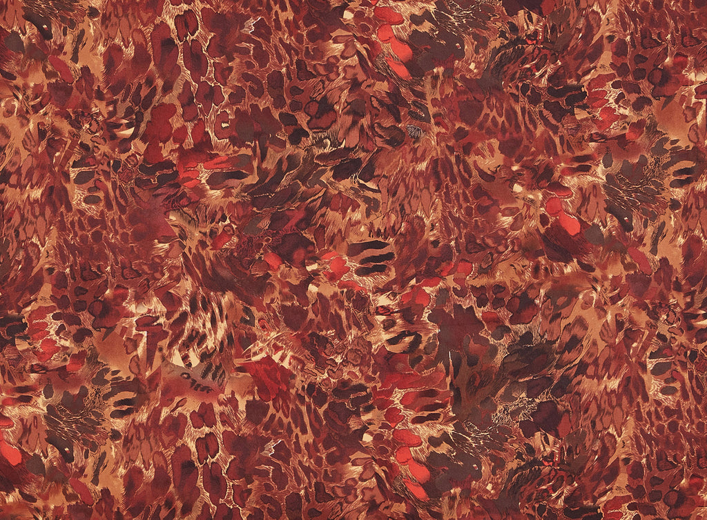 GOLD | 8907-7311 - ANIMAL PRINT ON DANIELLE STRETCH SATIN - Zelouf Fabrics