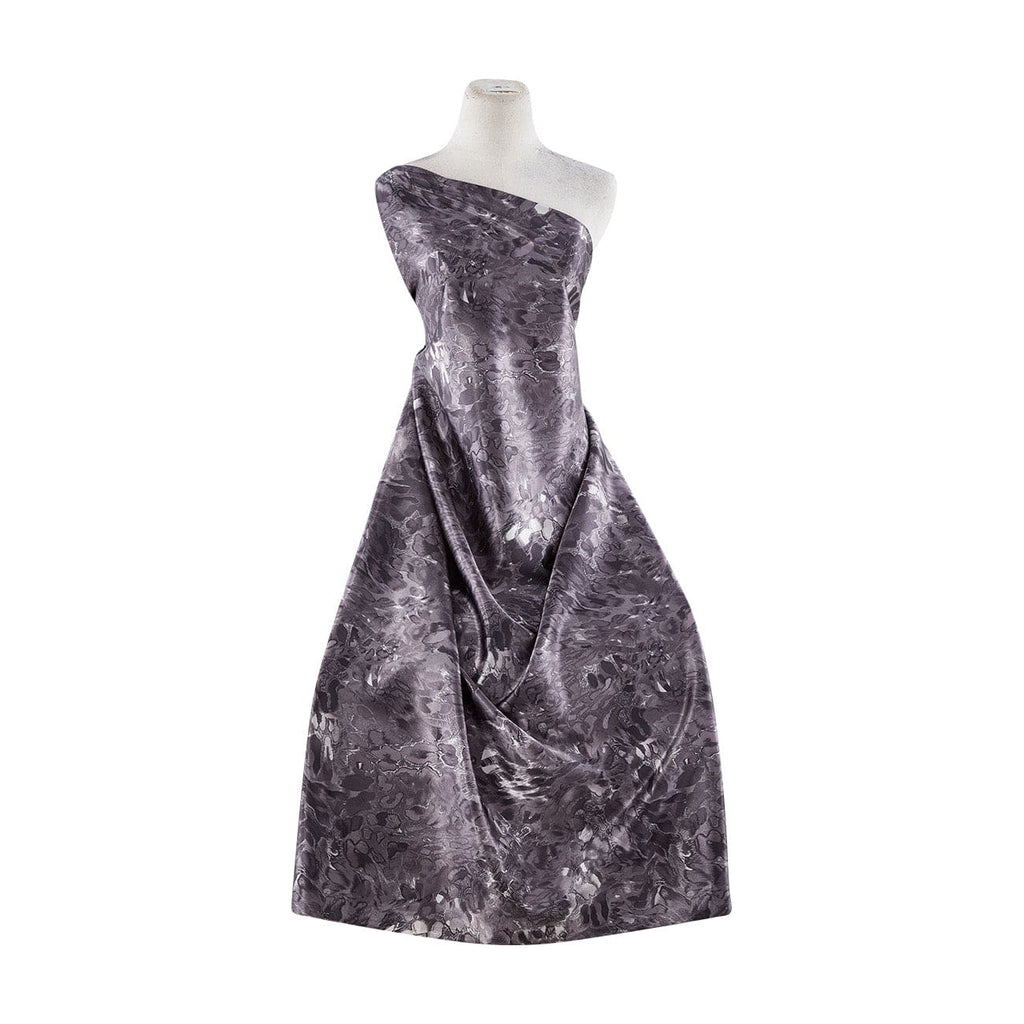 GREY | 8907-7311 - ANIMAL PRINT ON DANIELLE STRETCH SATIN - Zelouf Fabrics