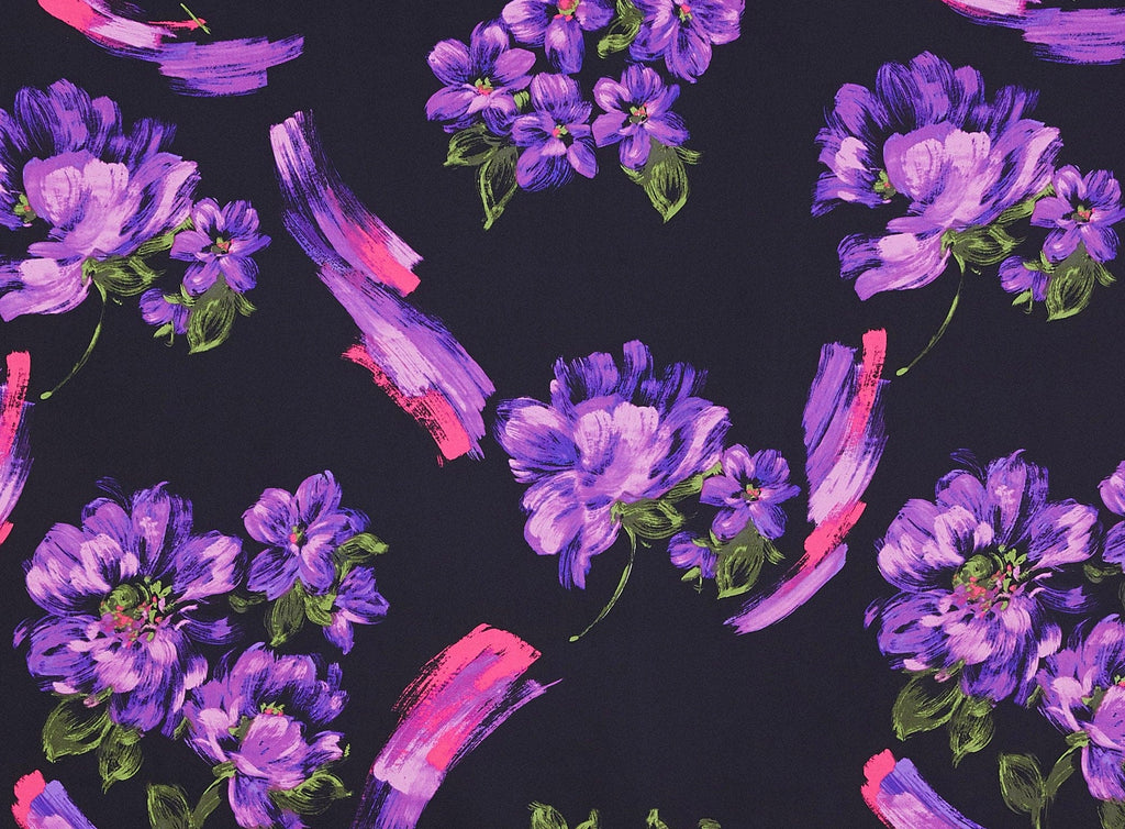 FLORAL PRINT ON CHARMEUSE  | 8914-404  - Zelouf Fabrics