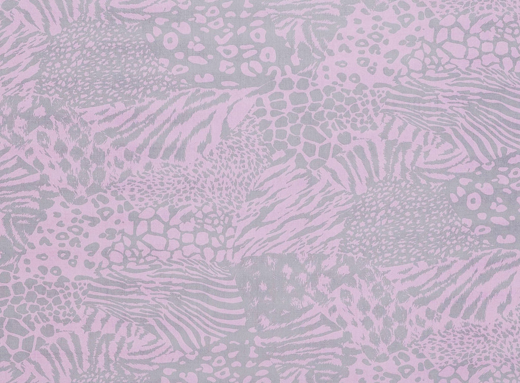 LUCKY PLUM | 9007-631 - LEOPARD PATCH PRINT ON MATTE JERSEY CHIFFON - Zelouf Fabrics