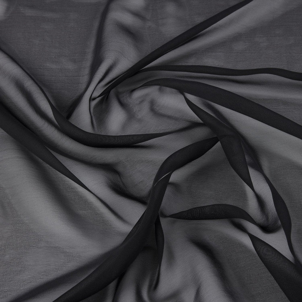GRACE CHIFFON| 900 BLACK - Zelouf Fabrics