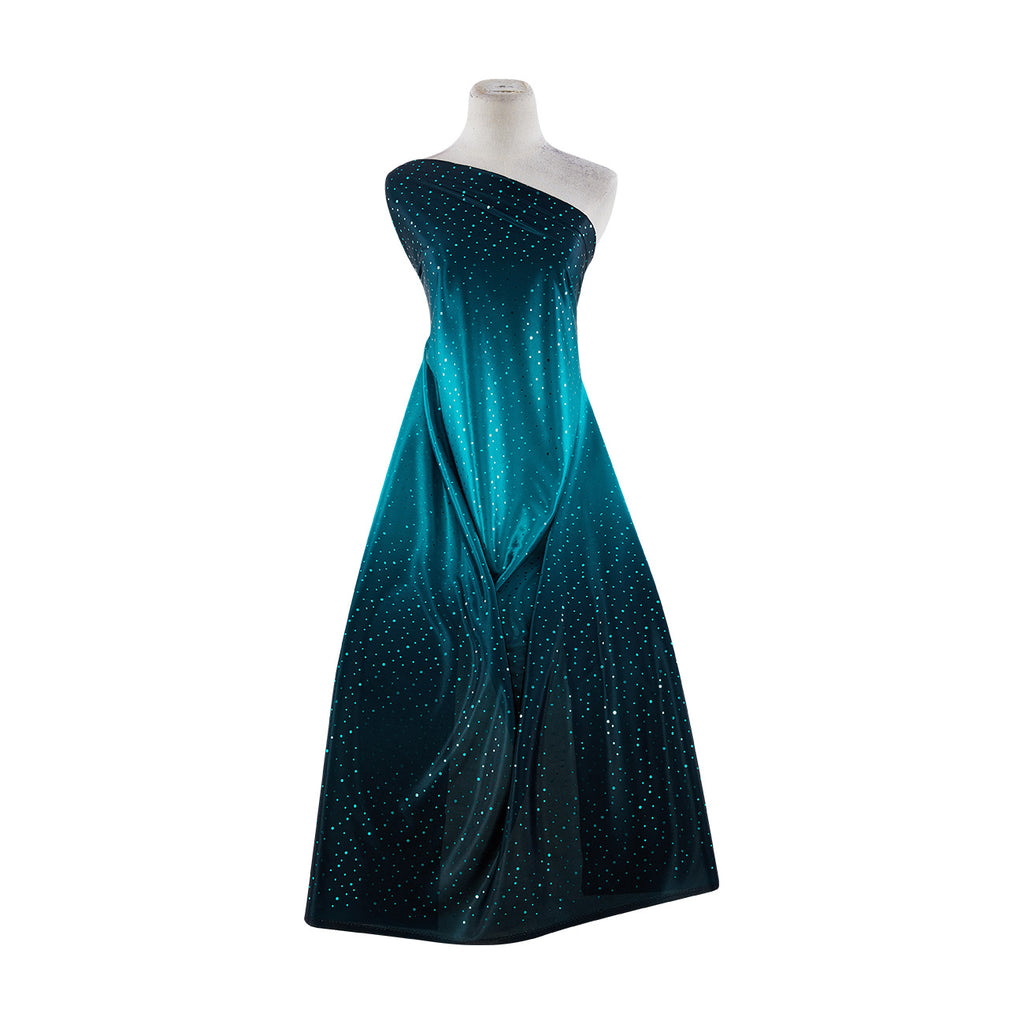 NEW EMERALD | 9099-4344 - ALLOVER TRANS ON DOUBLE OMBRE SILKY KNIT - Zelouf Fabrics