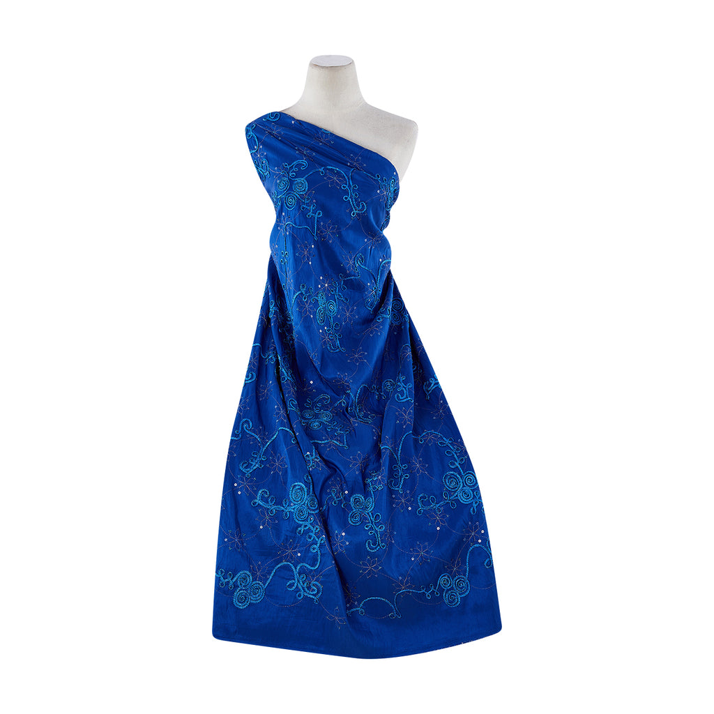 ROYAL BISTRO | 9102-6085 - TAPE & SEQUINS EMBROIDERY ON ALEXANDRA N/P TAFFETA - Zelouf Fabrics