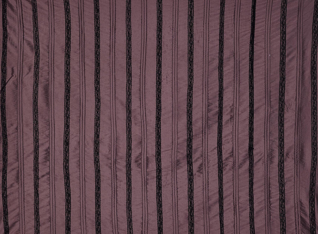 STRIPE PINTUCK & TONE LACE ON ALEXANDRA N/P TAFFETA  | 9112-6085  - Zelouf Fabrics