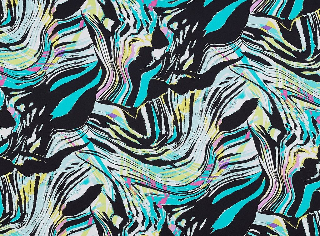 MINT WAVE | 9263-404 - ZEBRA PRINT ON CHARMEUSE - Zelouf Fabrics
