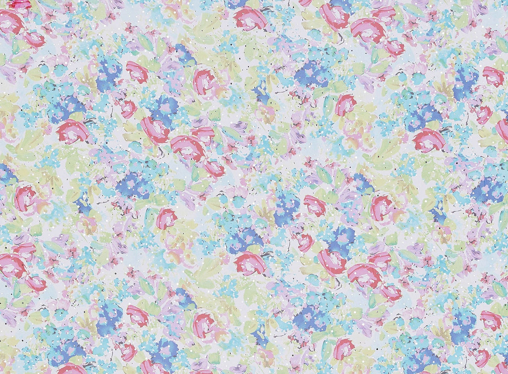 CARIBBEAN FLORAL PRINT W/TRANS ON HIGH MULTI CHIFFO  | 9268-835TRANS  - Zelouf Fabrics