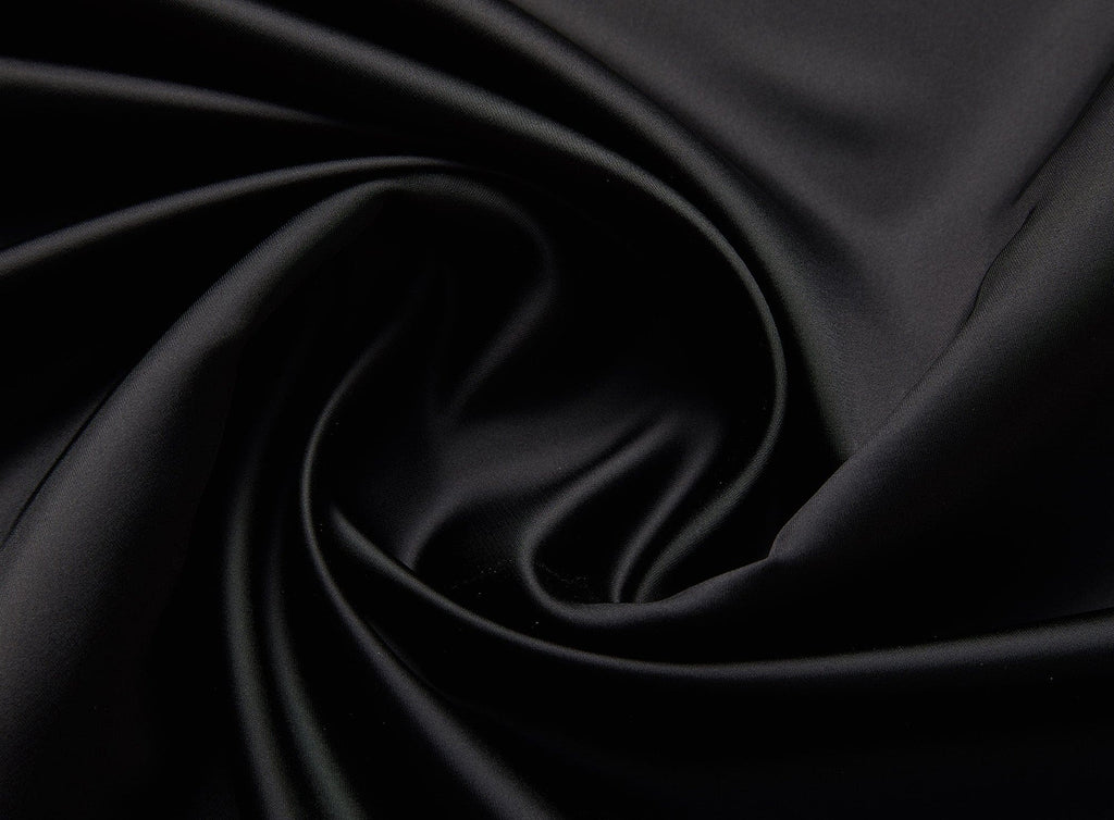SOLID ACETATE BRIDAL SATIN  | 9280 BLACK - Zelouf Fabrics