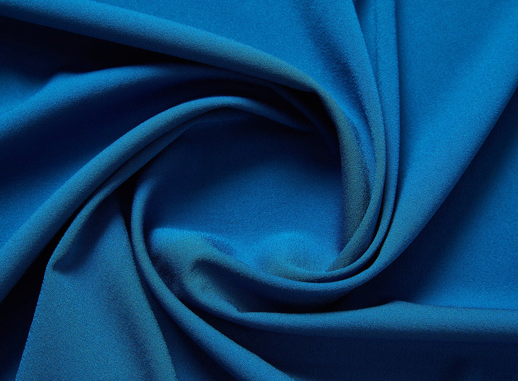 SOLID ACETATE STRETCH CREPE  | 9290 TEAL - Zelouf Fabrics