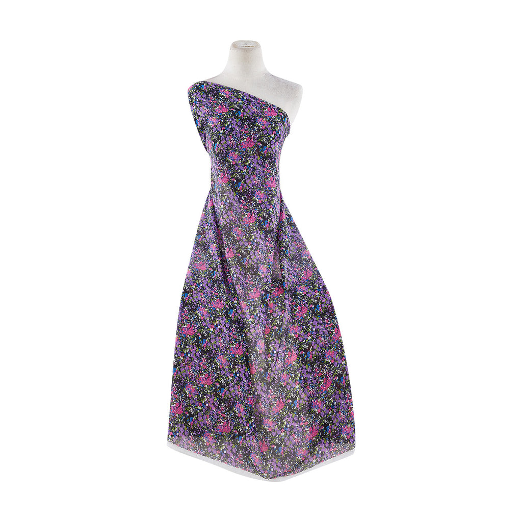 BLK/LILAC/PINK | 9296-6867 - DITSY FLORAL CONFETTI PRINT ON YORYU - Zelouf Fabrics
