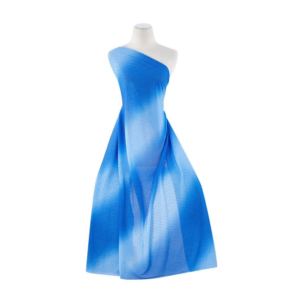 STEPS GLITTER ON BIAS OMBRE LNY FRISE KNIT  | 9303-9555 BLUE SMOOTHIE - Zelouf Fabrics