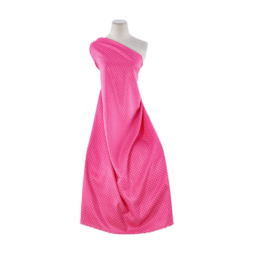 MINI DOT PRINT ON SHANTUNG  | 9309-7900S ROSE/WHITE - Zelouf Fabrics