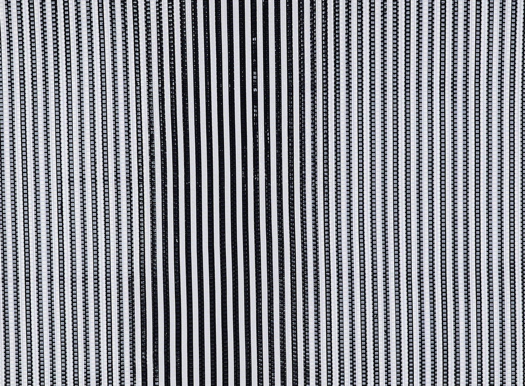 BLACK/ WHITE | 9311-654TRAN - 1/2" STRIPE PRINT WITH CLEAR SQUARE TRANS ON JULIA - Zelouf Fabrics