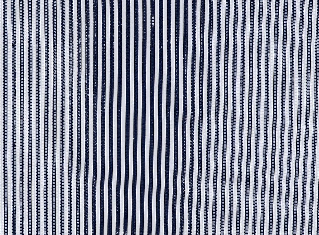 NAVY/WHITE | 9311-654TRAN - 1/2" STRIPE PRINT WITH CLEAR SQUARE TRANS ON JULIA - Zelouf Fabrics