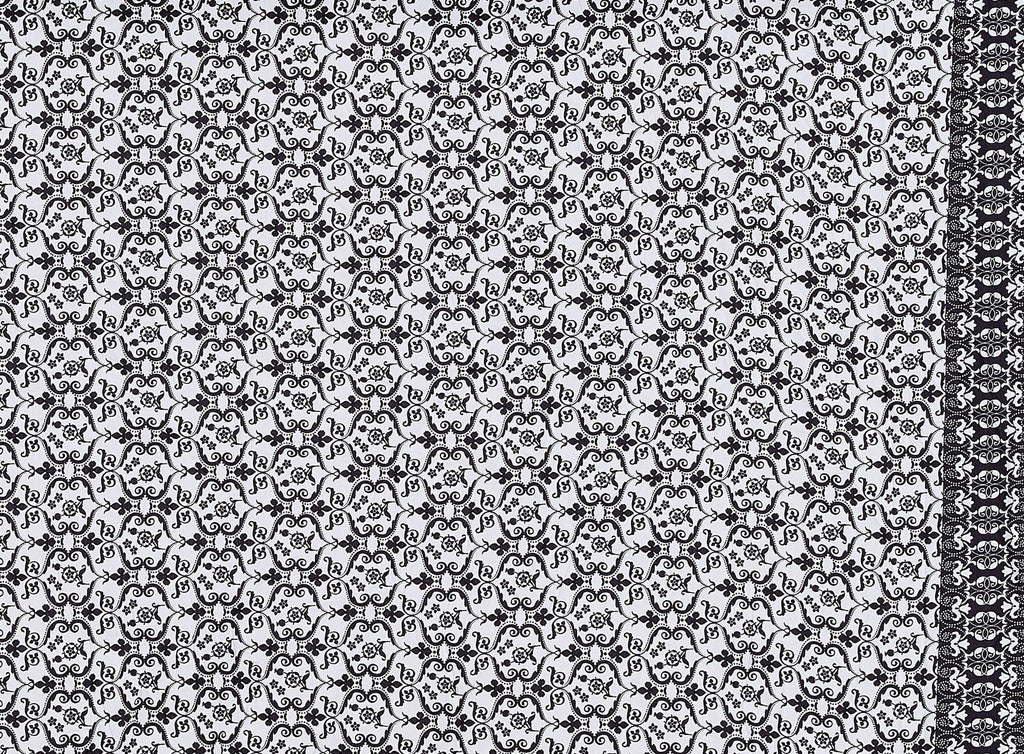 DOUBLE BORDER MOTIF PRINT ON COTTON STRETCH POPLIN  | 9318-2144  - Zelouf Fabrics