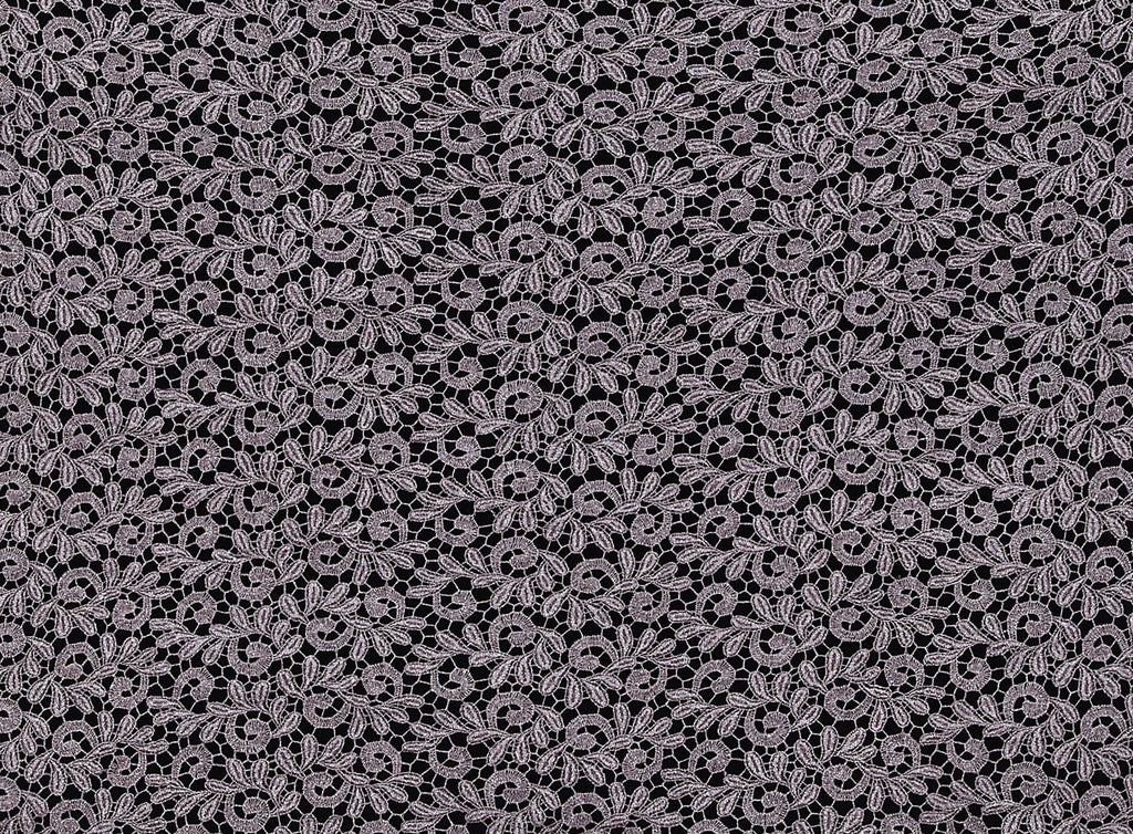 DUSTY ASH | 9342 - CHEMICAL LACE WITH METALLIC [SCALLOPED W/SELVEDGE] - Zelouf Fabrics
