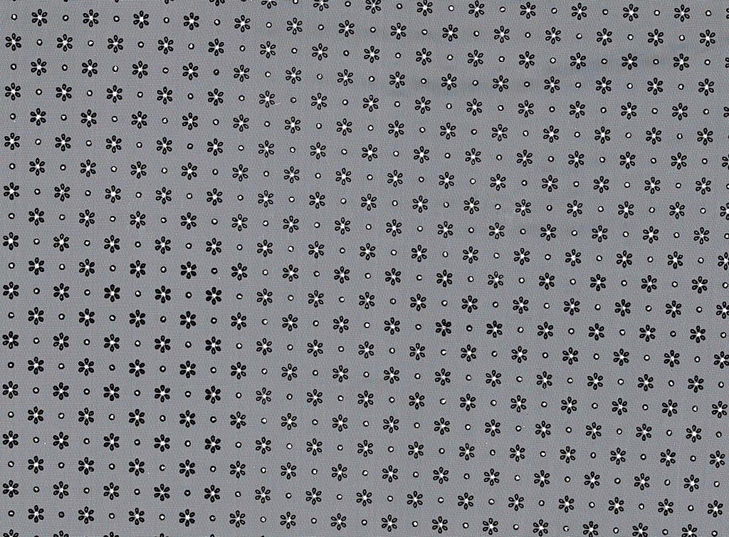 DAISY FLOCK WITH GLITTER HOLOGRAM ON TULLE  | 9351-1060  - Zelouf Fabrics