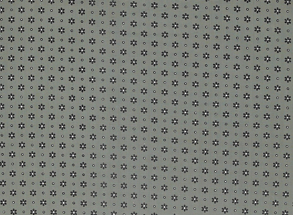DAISY FLOCK WITH GLITTER HOLOGRAM ON TULLE  | 9351-1060  - Zelouf Fabrics