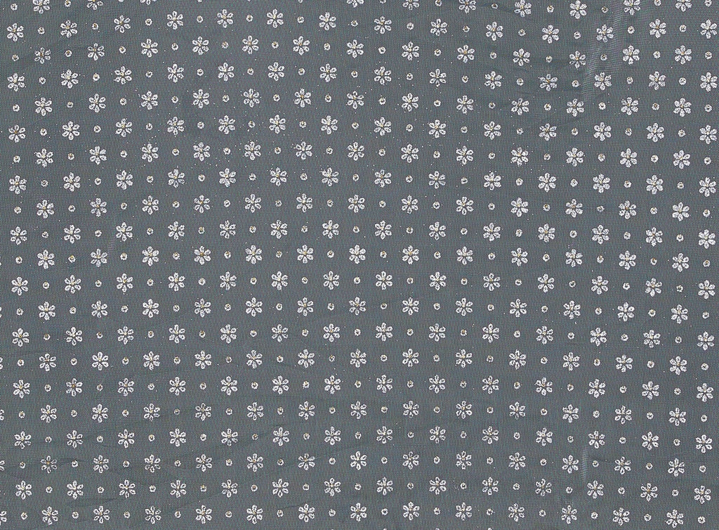 DAISY GLITTER WITH GLITTER ON TULLE  | 9355-1060  - Zelouf Fabrics