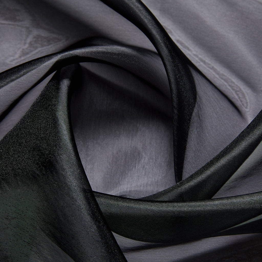 BLACK | 937 - SOLID MIRROR ORGANZA - Zelouf Fabrics