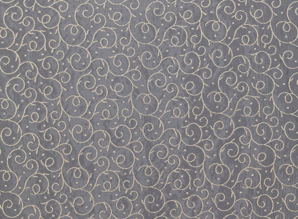 SCROLL NAIL HEAD ON ORGANZA  | 9382-926  - Zelouf Fabrics