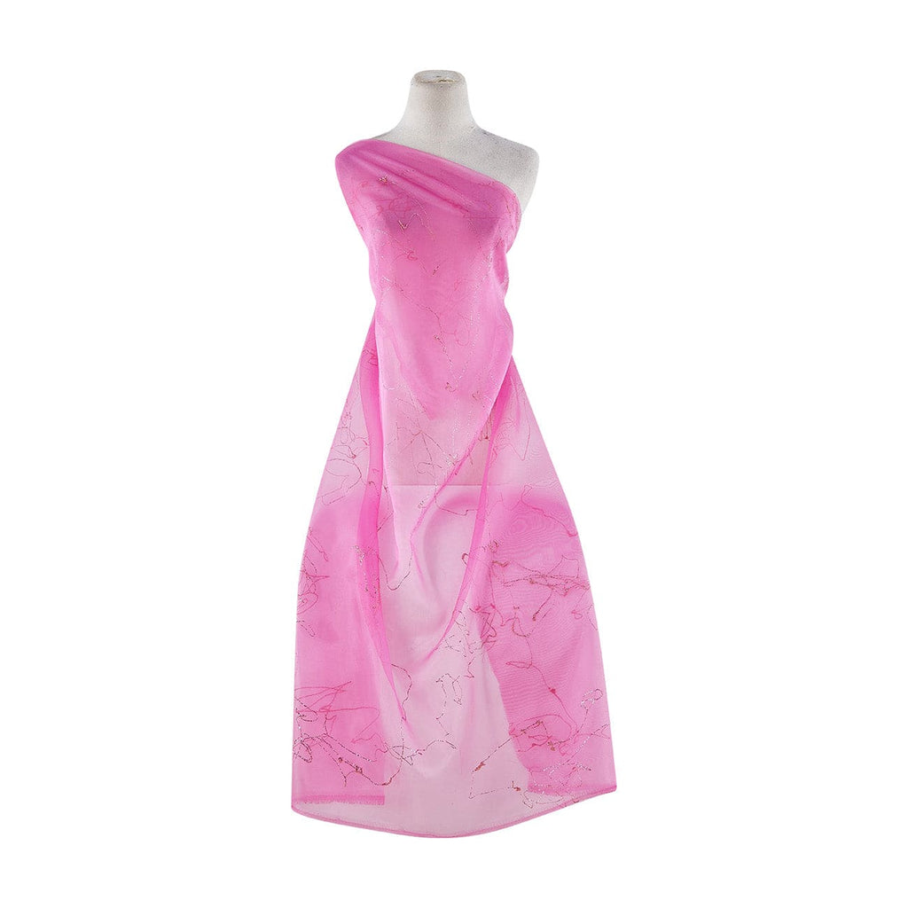 HOT MELT DESIGN WITH GLITTER ON ORGANZA  | 9422-922 ROSE TONE - Zelouf Fabrics