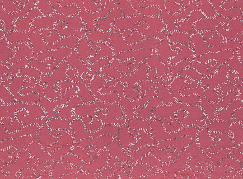 DASH SCROLL GLITTER ON MATTE JERSEY CHIFFON  | 9426-631  - Zelouf Fabrics