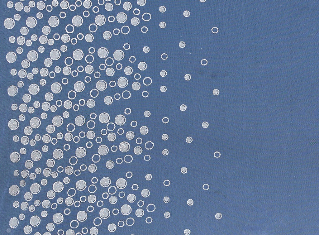 PERI SMOOTHIE | 9449-1060 - DOUBLE BORDER DOT CAVIAR W/OUTLINE GLITTER ON TULLE - Zelouf Fabrics