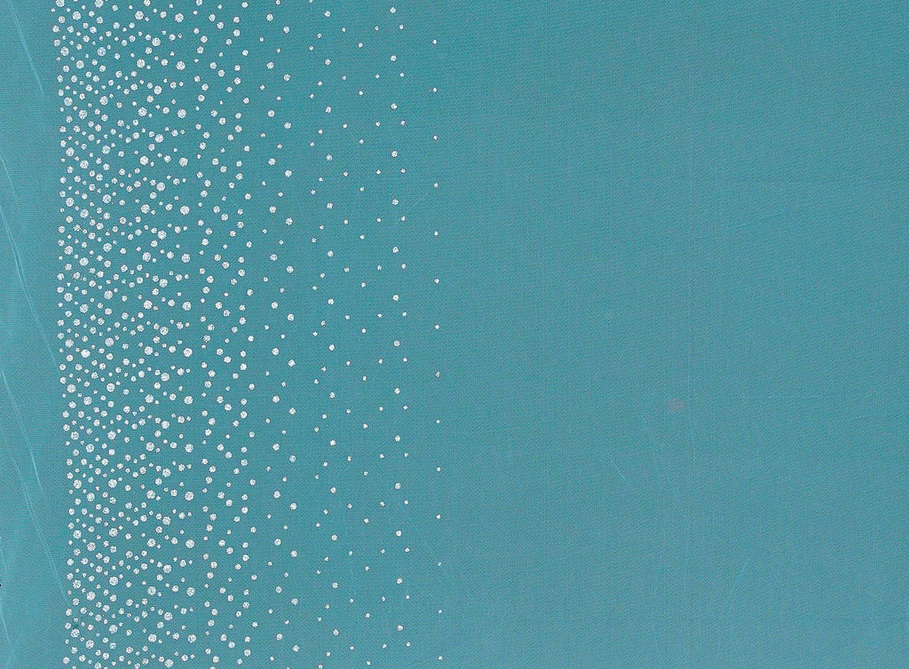 AQUA PARFAIT | 9463-1060 - DOUBLE BORDER DOT GLITTER ON TULLE - Zelouf Fabrics