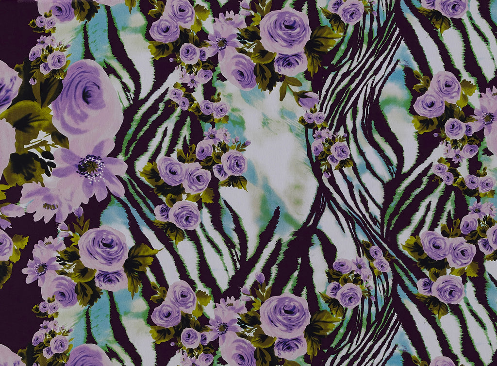 ROSETTE & OMBRE ZEBRA PRINT ON HIGH MULTI CHIFFON  | 9492-835  - Zelouf Fabrics