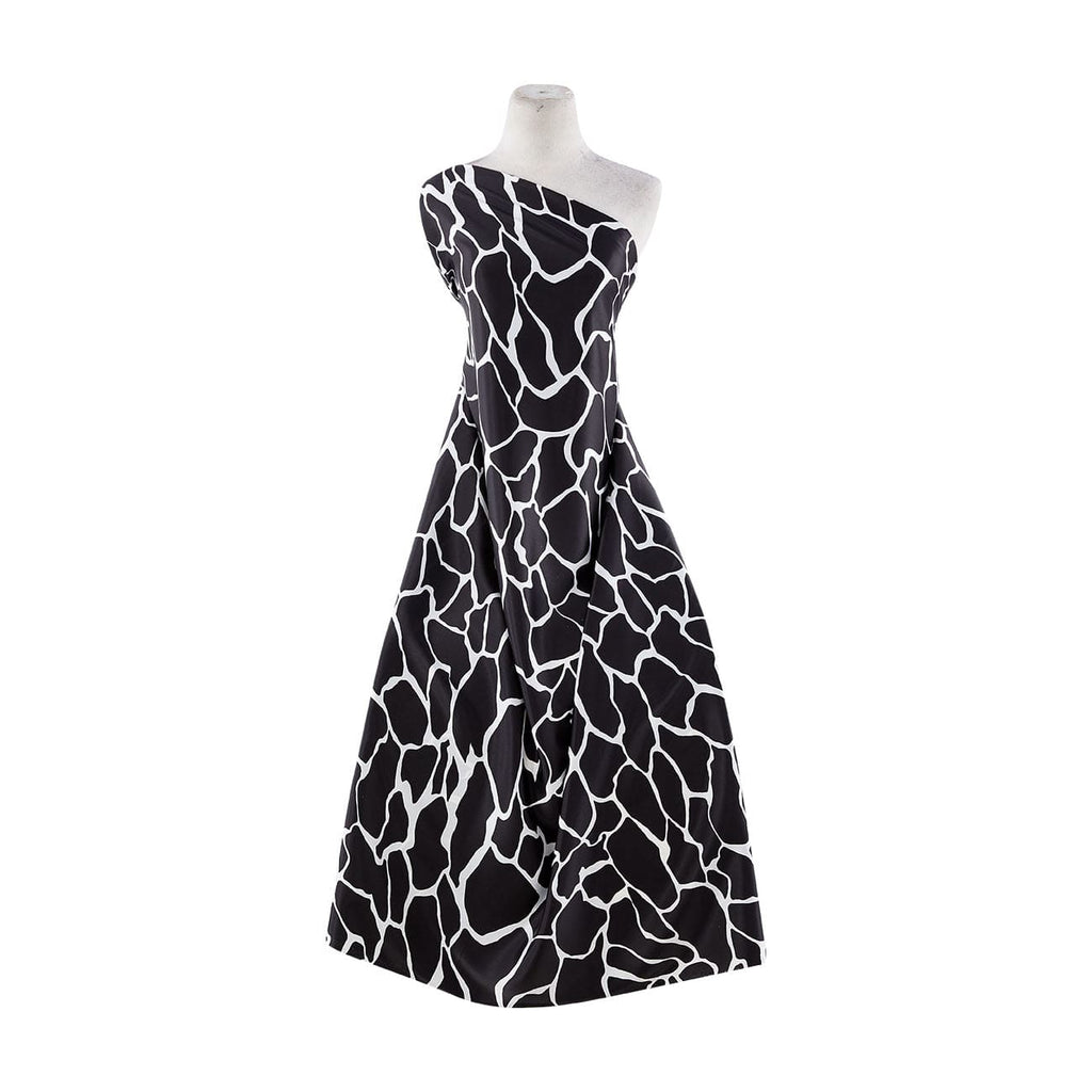BLACK/WHITE | 9498-404 - COW PRINT ON CHARMEUSE - Zelouf Fabrics