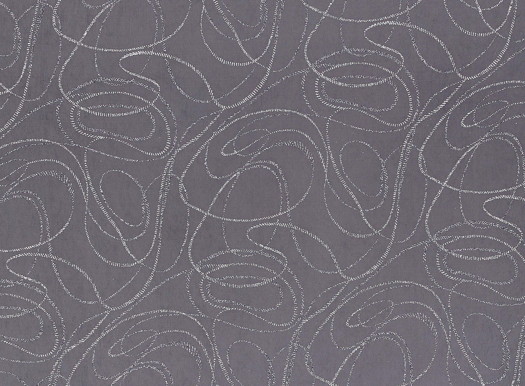 BLK/GREY/SILVER | 9532-631 - SWIRL TWO-TONE GLITTER ON MATTE JERSEY CHIFFON - Zelouf Fabrics