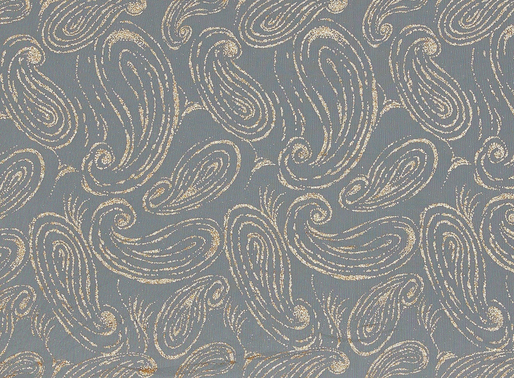 PAISLEY GLITTER ON TULLE  | 9534-1060  - Zelouf Fabrics