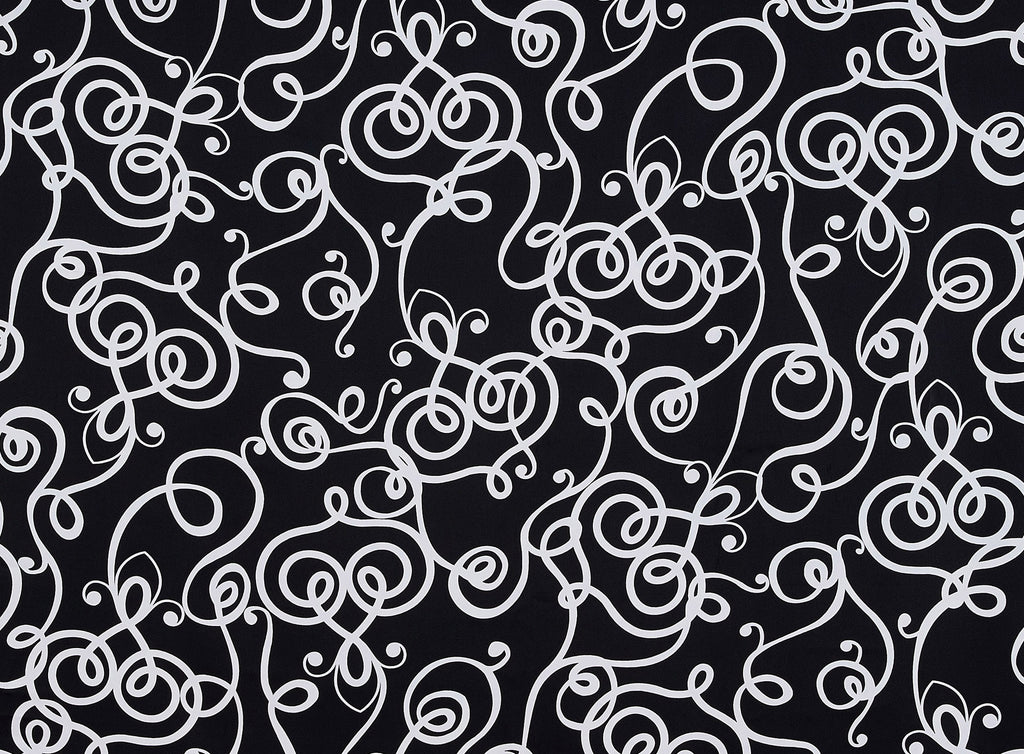 SCROLL PRINT ON CHARMEUSE  | 9564-404  - Zelouf Fabrics