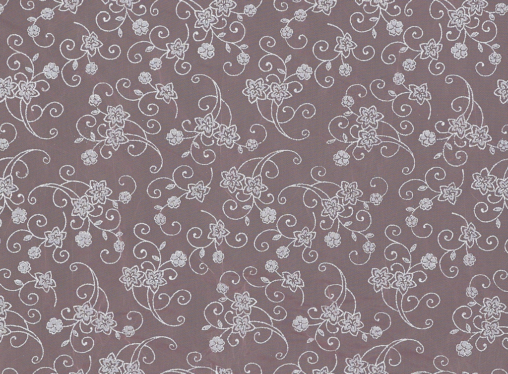 GUAVA PARFAIT | 9571-1060 - ALLOVER 5-PETAL FLOWER CAVIAR W/OUTLINE GLITTER - Zelouf Fabrics