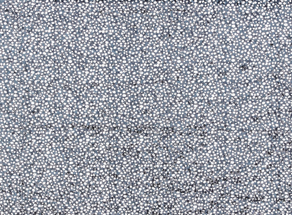 BLK/BLK/SILVER | 9574 - ALLOVER ROUND SEQUINS WITH DOT FOIL ON TULLE - Zelouf Fabrics