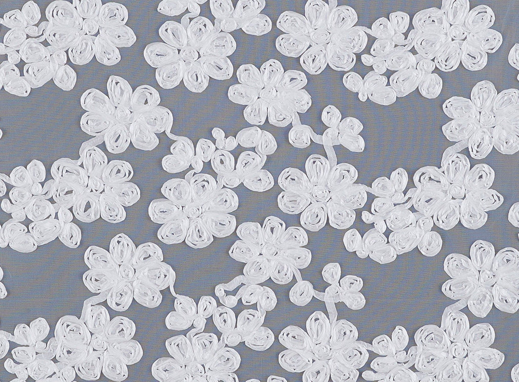 FLORAL SUTASH WITH FOIL ON TULLE  | 9576  - Zelouf Fabrics