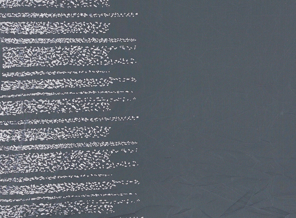 SILVER | 9587-1060 - DOUBLE BORDER CHEETAH GLITTER ON TULLE 2X - Zelouf Fabrics
