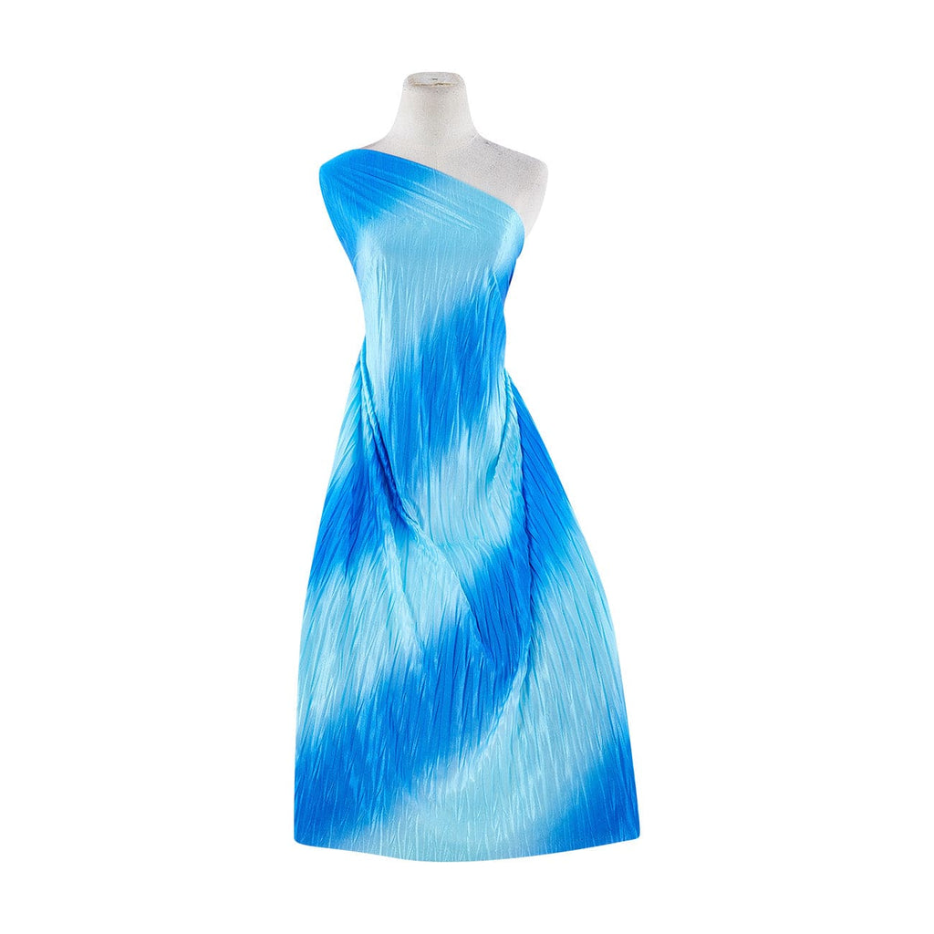 PLEATED BIAS OMBRE BODRE KNIT  | 9634 BLUE SURF ICE - Zelouf Fabrics