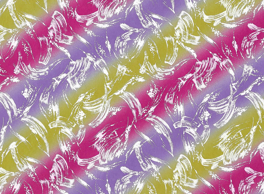 CALLIGRAPHY STROKE FOIL ON MATTE JERSEY CHIFFON  | 9640-631  - Zelouf Fabrics